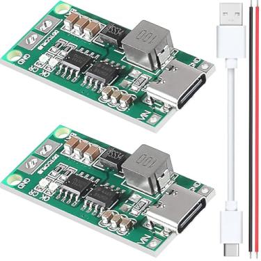 Imagem de DKARDU 2 peças 3S 2A placa de carregamento de bateria de lítio Tipo-C USB 18650 módulo carregador de bateria de lítio de íon de lítio conversor boost 12,6V placa de proteção de carregamento com cabo