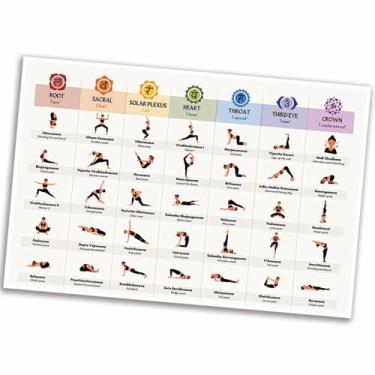 Imagem de DQYZNYC Quadro de poses de ioga arte de parede em tela inspiradora Yoga Impressão de pôster horizontal para quarto, escritório em casa, estúdio ou academia, decoração 40 x 61 cm, sem moldura, B