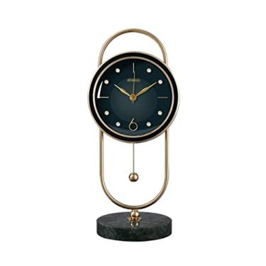 Imagem de Relógio de mesa, moderno, leve, luxuoso, silencioso, relógio de mesa, pêndulo, mesa, simples, para sala de estar, ornamentos, relógio de mesa