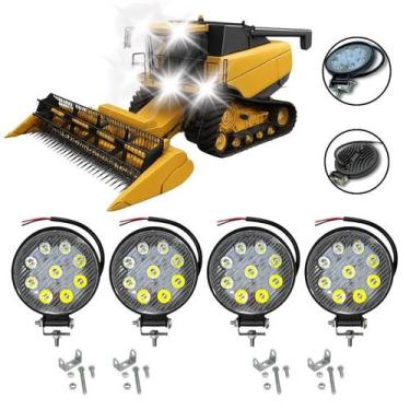 Imagem de Farol Milha Led Auxiliar Colheitadeira 12/24V 6000k 27W 4Un - Autovex
