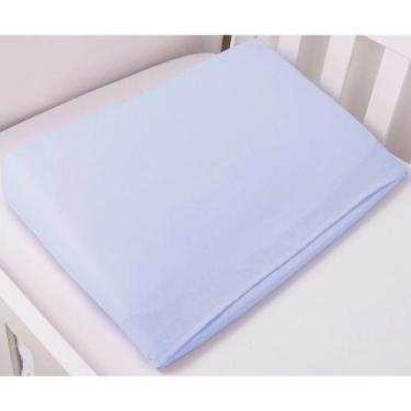 Imagem de Travesseiro Anti Refluxo Rampa Bebê para Berço, azul bebe