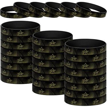 Imagem de Sratte 30 pulseiras VIP de silicone VIP para eventos pretas, pulseiras elásticas para festas, clubes, bares, homens e mulheres