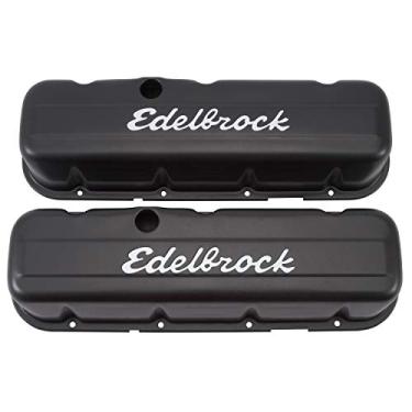 Imagem de Edelbrock Tampa de válvula da série Signature 4683 com perfil alto preto Signature Series