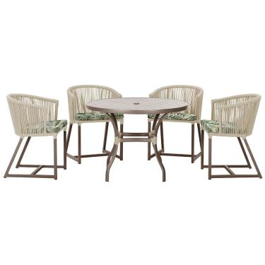 Imagem de Mesa com 4 Cadeiras de Jantar Roma 100cm e Noronha em Aluminío
