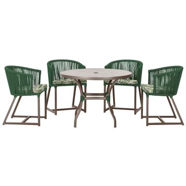 Imagem de Mesa com 4 Cadeiras de Jantar Roma 100cm e Noronha em Aluminío