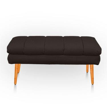 Imagem de Puff Aparador Estofado Italy Decorativo Veludo Cor Marrom