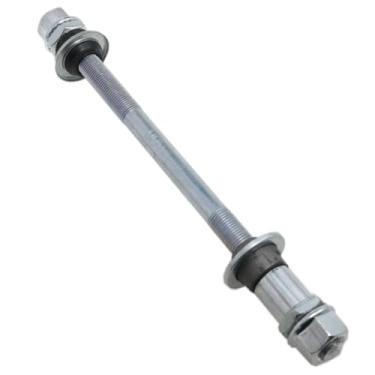 Imagem de Meuey Lyot Eixo de bicicleta 180 mm / 7,08 polegadas Eixo do cubo traseiro de várias velocidades para bicicleta M10 Prata 26tpi Hub Kit de arruela de porca de trava cônica 1 peça (M10)