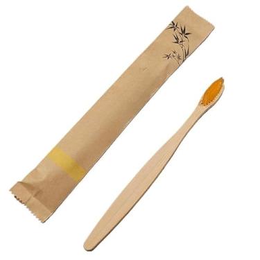 Imagem de Escova De Dente em Bambu Ecológica Biodegradável - 5 unidades(AMARELA - 5 unidades)