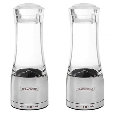 Imagem de Moedor Aço Inox Acrílico Tramontina para Sal e Pimenta 2 Unidades 61653000X2