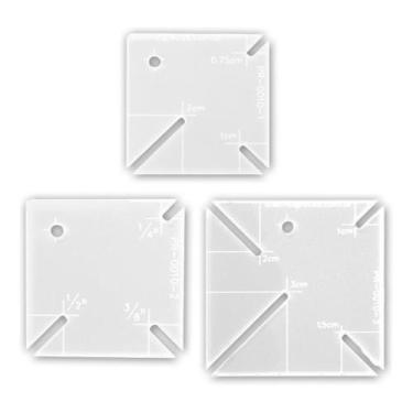 Imagem de Régua Gabarito Canto Mitrado Costura Patchwork Artesanato Vd - LAPIDAR