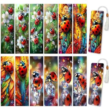 Imagem de Dorsbaby 24 peças de envoltório de copo UV DTF, lindo design de padrão de livro, papel marcador de livro UV DTF, adequado para marcador de página DIY (Ladybug)