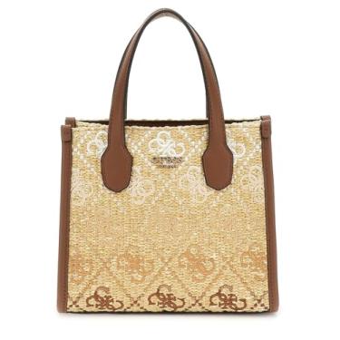 Imagem de GUESS Mini bolsa Silvana com 2 compartimentos, logotipo de conhaque, Logotipo conhaque, One Size