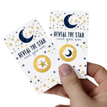 Imagem de Paper Clever Party Twinkle Little Star Boy Baby Shower Scratch-Off Game Cards - Blue & Gold Theme - 30 Guest Activity Prizes