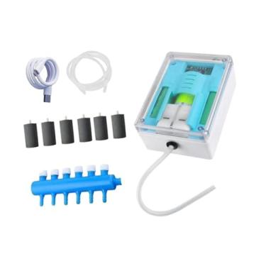 Imagem de Bothyi Bomba de ar para aquário, ferramenta de pesca, recarregável, resistente, ajustável, prática, aerador desviador de 6 furos para aquário, tanque de, 9l