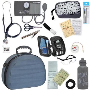 Imagem de Kit Enfermagem Maleta Estagio Medidor Glicose Completo Luxo - PA MED/ 