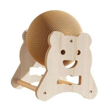 Imagem de Gralara Bola de arranhar de sisal, arranhador de madeira, placa de arranhar, brinquedo para gatos, para pequenos animais, Urso Grande