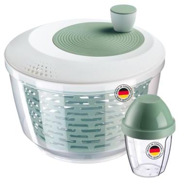 Imagem de Westmark Spinderella Salad Spinner (4,4 L) e copo de mistura e agitação "Mix-Egg" (0,25 L) - Spinner compacto com puxador e bico - coqueteleira com tampa de parafuso e disco de mistura - verde menta