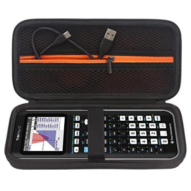 Imagem de Elonbo Estojo de transporte para calculadora gráfica colorida Texas Instruments TI-84 Plus CE/TI-84 Plus/TI-83 Plus CE, bolso de malha extra para carregador, manual e acessórios, preto