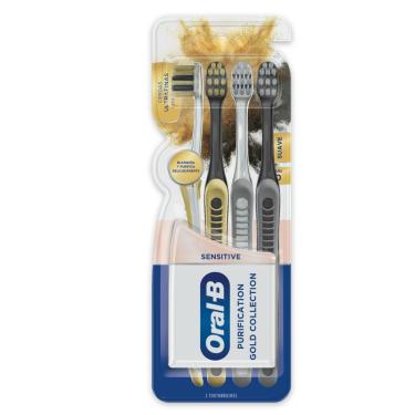Imagem de Escova Dental Oral-B Sensitive Purification Gold Collection Extra Macia 4 Unidades