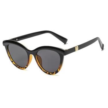 Imagem de Óculos de sol estilo olho de gato, feminino, masculino, premium, clássico, verão, viagem, proteção solar, UV400 (preto, leopardo, cinza)