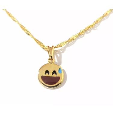 Imagem de Colar Cordão Emojis Com Vergonha Folheado A Ouro 18k
