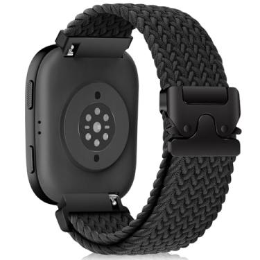 Imagem de MiKoyi Pulseira trançada de nylon de 22 mm compatível com Amazfit Bip 6/5/5 Unity, GTR 4/3 Pro/3/2 eSIM/2e, Balance 2/1, pulseira esportiva de nylon trançada elástica para Amazfit T-Rex 3 Pro de 48 mm