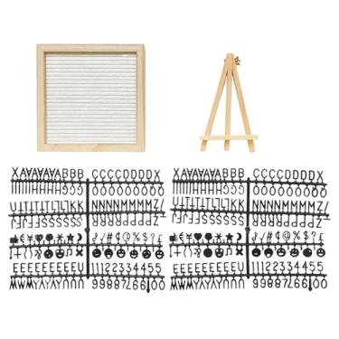 Imagem de Generic Quadro de feltro com letras, enfeite de mesa, moldura de madeira, quadro de mensagens trocável para casamento, Branco