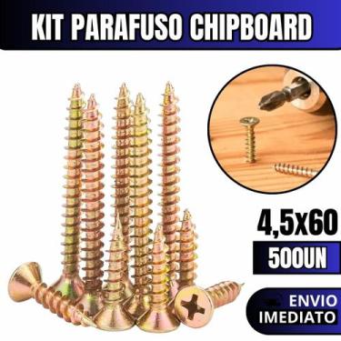 Imagem de Kit 500 Parafusos Chipboard Phillips Para Madeira 4,5x60 - HD Ferragen