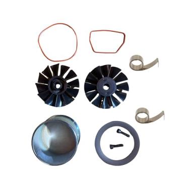 Imagem de 1 kit de pistão de reparo de compressor de ar N0385 N021229; 2 x ventoinhas de compressor de ar D55146 D55167 D55168; 2 escovas de motor de carbono 5140122-80