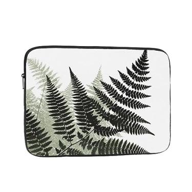 Imagem de Capa para laptop com silhueta de planta natural, folha de samambaia, bolsa para laptop, à prova de choque, capa protetora para notebook 10 polegadas