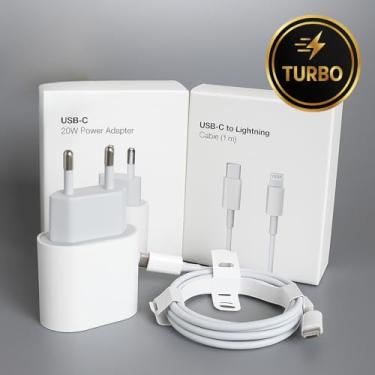 Imagem de [ORIGINAL] Kit Carregador iPhone Turbo 20W Tipo-C + Cabo Lightning(Fonte 20w Turbo)