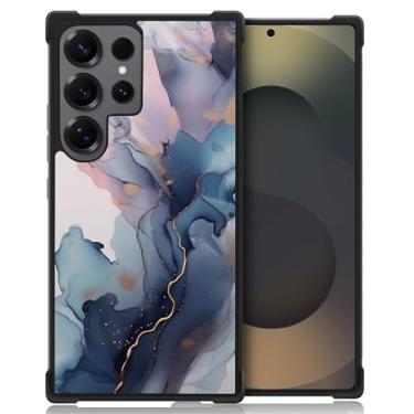 Imagem de Punmada Compatível com Samsung Galaxy S25 Ultra Mobile Case Creative Acrylic Silicone Edge Capa Slim Protection Grip Especialmente Projetada para Samsung Galaxy S25 Ultra Pink Ink Gray Marble