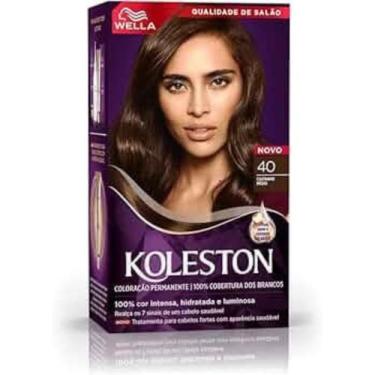 Imagem de Tintura de Cabelo Koleston Creme 40 Castanho Médio Wella, Castanho Méd
