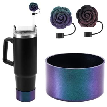 Imagem de Capas Silicone Gradiente Para Copos, 2 Capas Canudo de 10 mm Compatíveis Garrafa Térmica com Stanley 20/30/40 Oz Iceflow Hydro Flask Owala Yeti Rambler