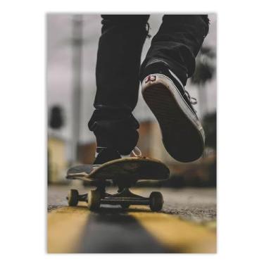 Imagem de Placa Decorativa Skate Street Rua Remada Fotografia