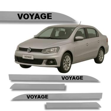 Imagem de Jogo Friso Lateral Voyage Prata Sirius Ponta de Faca Grafia - Macall