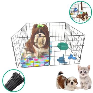 Imagem de Cercado Móvel Modular mimo 8 Telas Pet 30x30cm Gaiola Coelho Cão Gato 