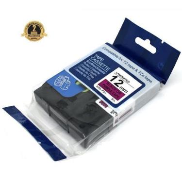 Imagem de Fita Compatível Brother Tz Tze P31 Roxa Letra Preta 12mm - Genérica Br