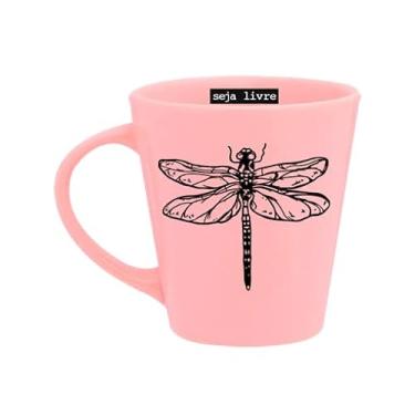 Imagem de Caneca de Porcelana Rosa - Libélula