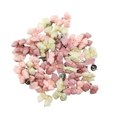 Imagem de weyheng Pinos de pressão de laço rosa - tachas de polegar para quadros de cortiça, pinos decorativos de quadro de avisos, tachinhas para organização de escritório ou decoração de casa (30 peças)