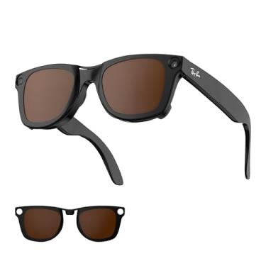 Imagem de HIBLOKS Clipe polarizado para Ray-Ban Meta Wayfarer (RW4006 e RW4012 Regular 50-22), clipes de descoloração compatíveis com Ray-Ban Meta Wayfarer Gen 2 protegem seus olhos, legais e modernos (marrom