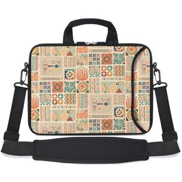 Imagem de RICHEN Bolsa de ombro para laptop de 17 polegadas com alça para notebook de 15,6/16/17/17,3/17,3/17,5 polegadas (desenho geométrico, 16-17,3 polegadas)