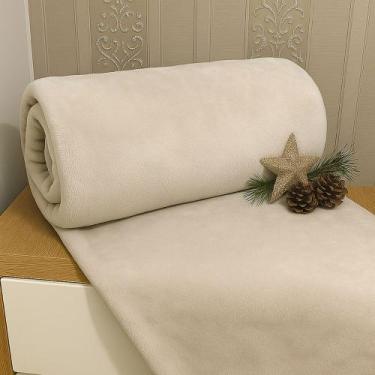 Imagem de Cobertor Manta Aconchego Casal Ultrasoft Dupla Face - Palha - 100% Pol