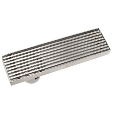 Imagem de Aramox Dreno Linear do Chuveiro Com Grade de Aço Inoxidável Durável Prevenção de Cheiro Eficaz para o Banheiro (Dreno lateral)