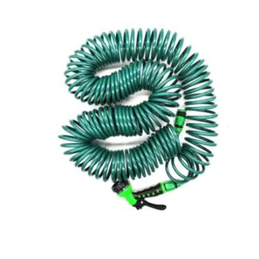 Imagem de Suprimentos de jardim EVA Coil Garden Hose Spring Recoil Garden Water Hose with 3/4" Connector with 7 Function Sprayer Bico(Lengh 50ft)