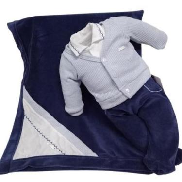 Imagem de Saída Maternidade Plush 4 Pçs Luxo Bebê Menino Paraiso 17737 - Paraíso