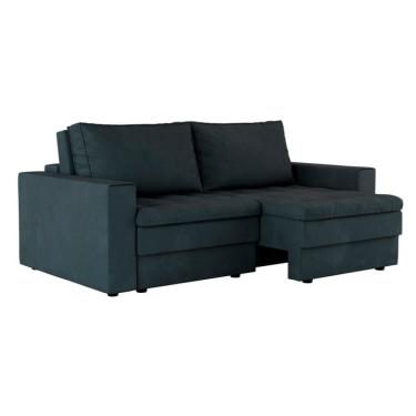 Imagem de Sofá 3 Lugares Retrátil Berna Suede Grafite 210 cm