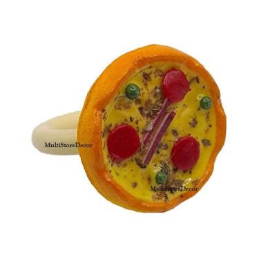 Imagem de KIT 04 Anel Argola Porta Guardanapo Pizza Biscuit Artesanal - MultiSto