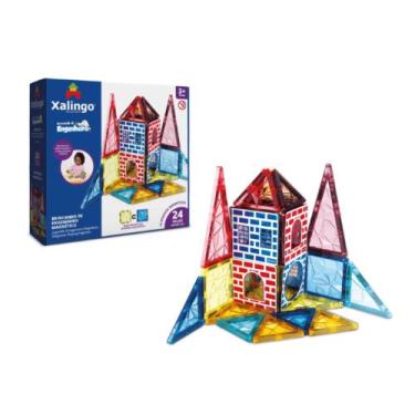 Imagem de Brinquedo Infantil Brincando de Engenheiro Magnético 24 Peças Xalingo 