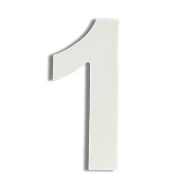 Imagem de Número Residencial Casa Apartamento Auto Colante em Alumínio Composto (ACM) 12cm Branco (1)